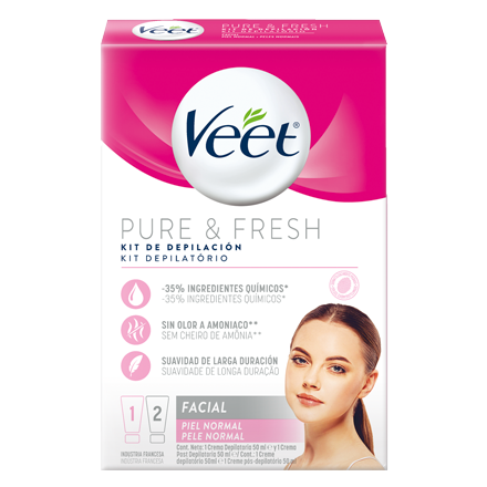 Veet® Crema Depilatoria Facial para Pieles Normales 2X 50ml