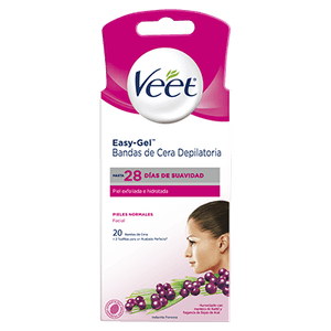 BANDAS DEPILATORIAS FACIALES VEET PIEL NORMAL (10 BANDAS DOBLES)